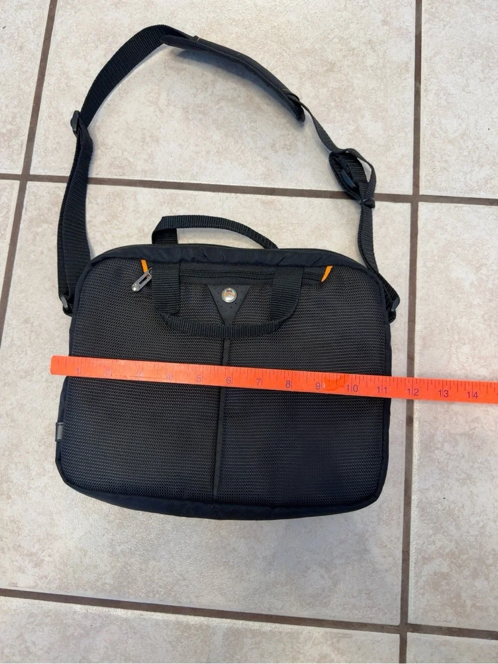 Alliant Black Padded Laptop Briefcase Messenger Bag Adjustable Strap